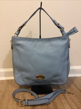Michael Kors light Blue pebble Leather Shoulder Bag